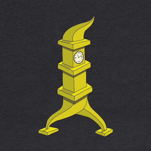 Living Clock Tower Illustration T-shirt by maubunt